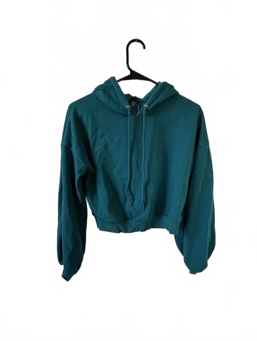 Wild Fable Teal Cropped Pullover Hoodie Sweatshirt Size S - Picture 1 of 6